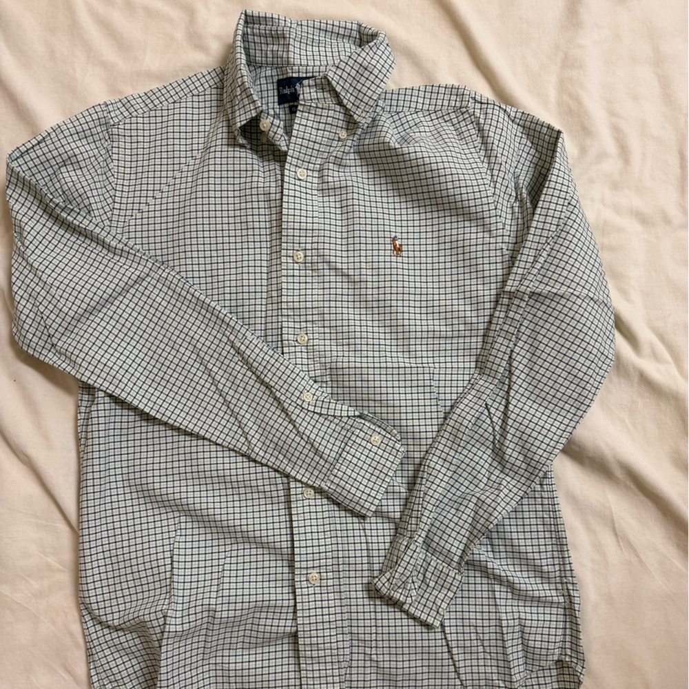 Ralph Lauren Men's Grid Pattern Shirt - Black and White